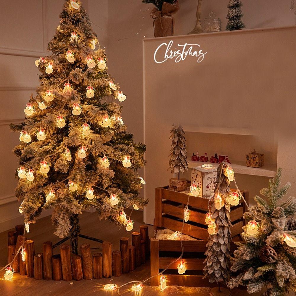 Santa Claus Snowman Christmas LED String Warm Light Garland Lights New Festival Lamp  Christma