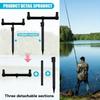 Rod Stand Rack Fixing Bracket with Ground Stake Aluminum Fishing Rod Holder Detachable Fishing Rod Rack Fishing Gear