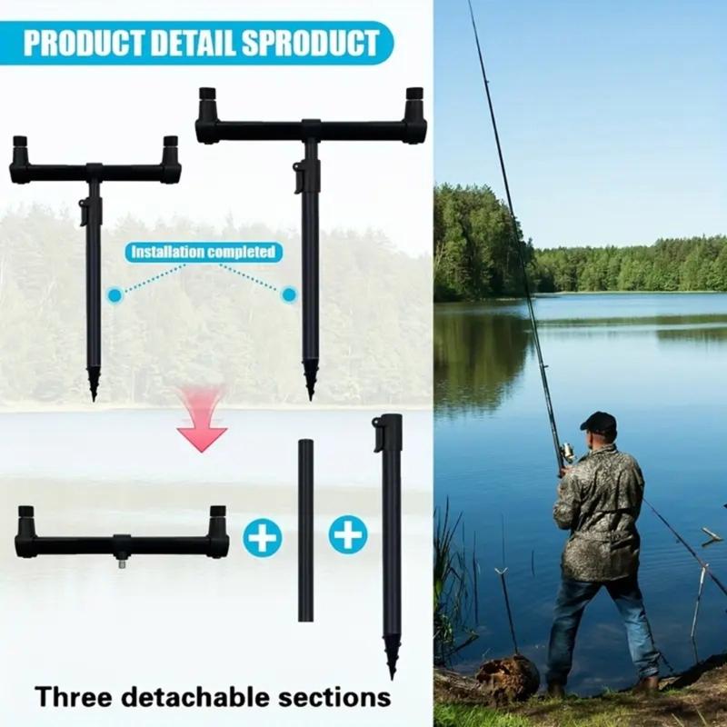 Rod Stand Rack Fixing Bracket with Ground Stake Aluminum Fishing Rod Holder Detachable Fishing Rod Rack Fishing Gear