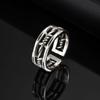 Punk Open Ring for Men Boys,Hollow Twisted Links Metal Rings,Stylish Jewelry Gifts