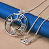 925 sterling silver 16-30 inch Roman numeral circular pendant necklace for women's fashion wedding jewelry