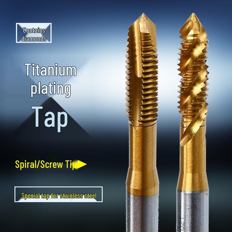 Cobalt & Titanium Coated Spiral Point Tap with Stainless Steel Screw Tip