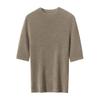 Women's 100% Pure Wool Short Sleeve Sweater - Autumn/Winter Fine Yarn Knit Pullover, Base Layer Shirt