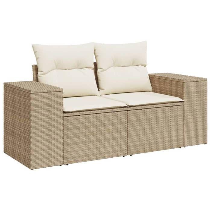 VidaXL Garden Lounge Set with Cushions 10 Pcs, Patio Sofas, Patio Furniture Set, Outdoor Furniture, Beige 3223027