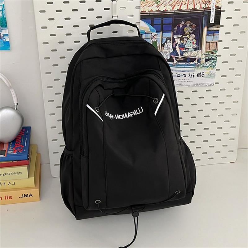 Schoolbag Lightweight Schoolbag Female Niche Design Sense Simple Letter Middle School Student College Student Backpack Outdoor Outing Wind Backpack