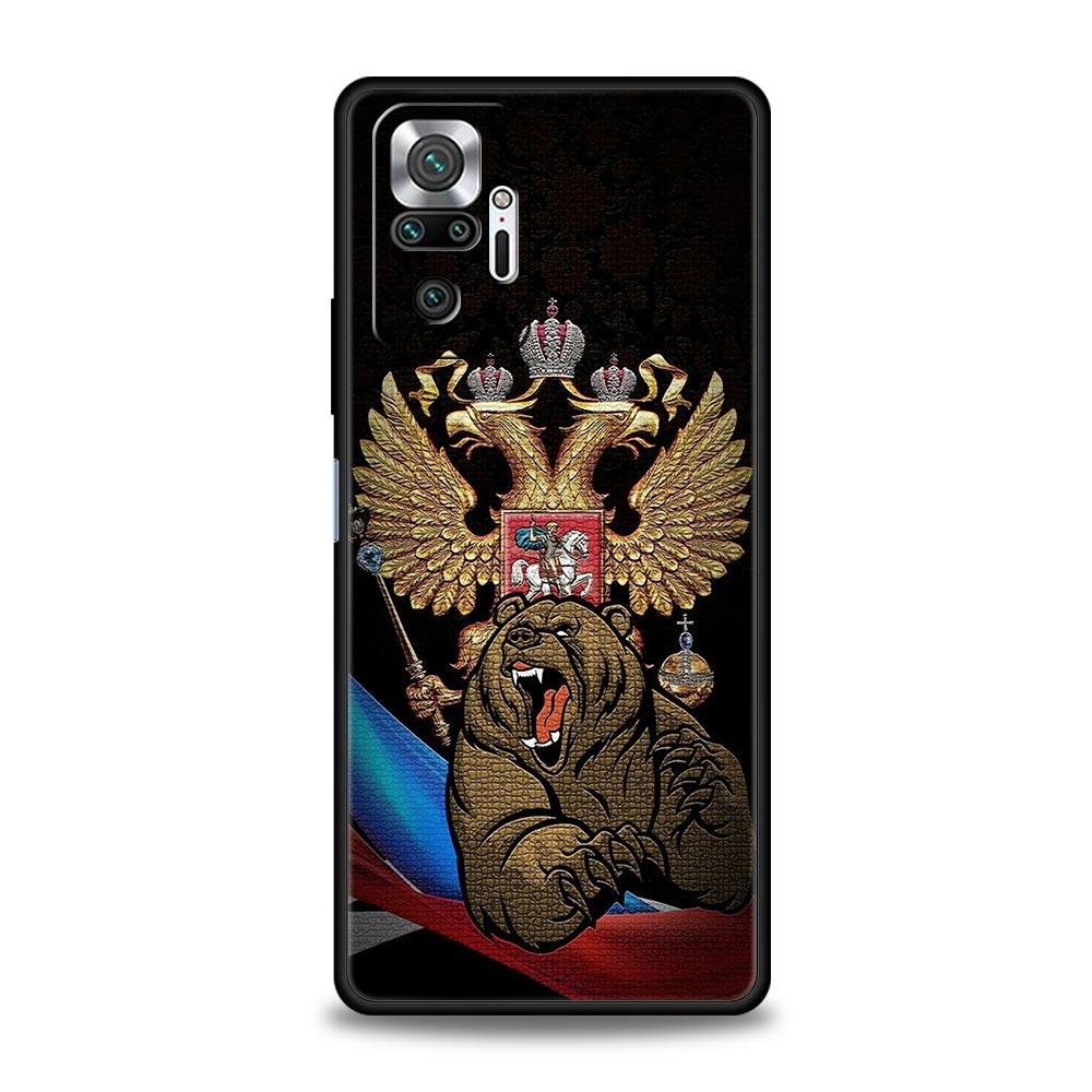 Russia Russian Flags Emblem Phone Case For Xiaomi Redmi Note 14 13 5G 10 11 12 Pro Plus 4G 14C 13C 12C 10C Black Cover