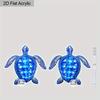 2D Flat Acrylic Blue Turtle Dangle Earrings, Suitable As A Holiday Gift for Women, Holiday Party Decorative Jewelry, Retro Hawaiian Marine Jewelry.