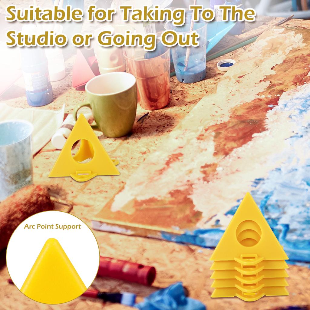 50Pcs Pyramid Paint Stands Mini Triangle Stands Triangle Paint Pads Feet Woodworking Tool for Canvas Cabinet Doors Painting Pad