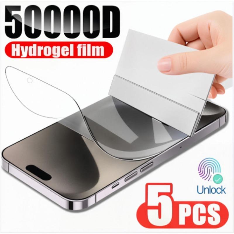 5 Pcs Hydrogel Film For iPhone 17 Air 16 16e 15 14 13 12 11 Pro Max Plus Pro XR XS XSMAX Full Cover Screen Protector