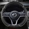 Car Steering Wheel Cover D Type PU Leather For Nissan X-trail Qashqai Rogue Sport Rogue 2017 2018 Altima Versa