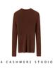 Women's Pure Cashmere Sweater - Half-High Neck, Slim Fit, Solid Color, Long Sleeve Pullover Knitwear, Perfect as a Base Layer for Autumn and Winter.
