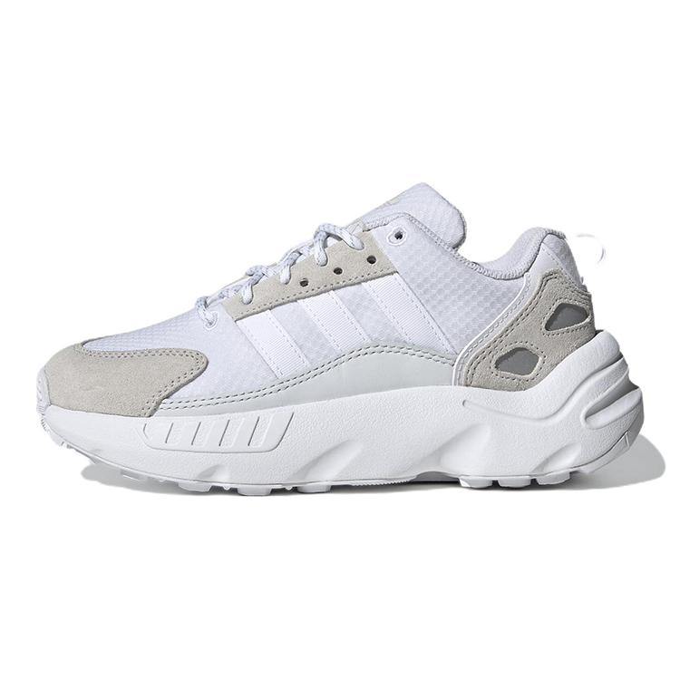 Adidas Originals ZX 22 Comfortable Abrasion Resistant Breathable Low top Kids Running Shoes White Gray Teenagers GW3660 39⅓