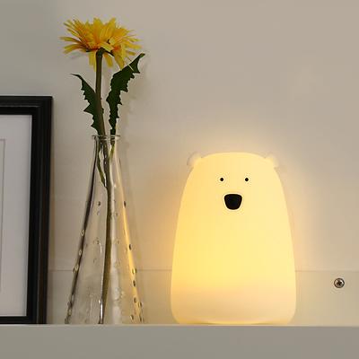 LED Bedside Lamp Big Bear Silicone Children Rechargeable Night Light Christmas Gift For Kids Cute Night Lamp