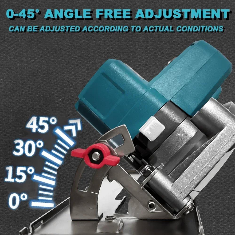 PATUOPRO 6 Inch Brushless Circular Saw Compact Electric Saw Wood Metal Ceramic Tiles Cutter Power Tool For Makita 18V Battery