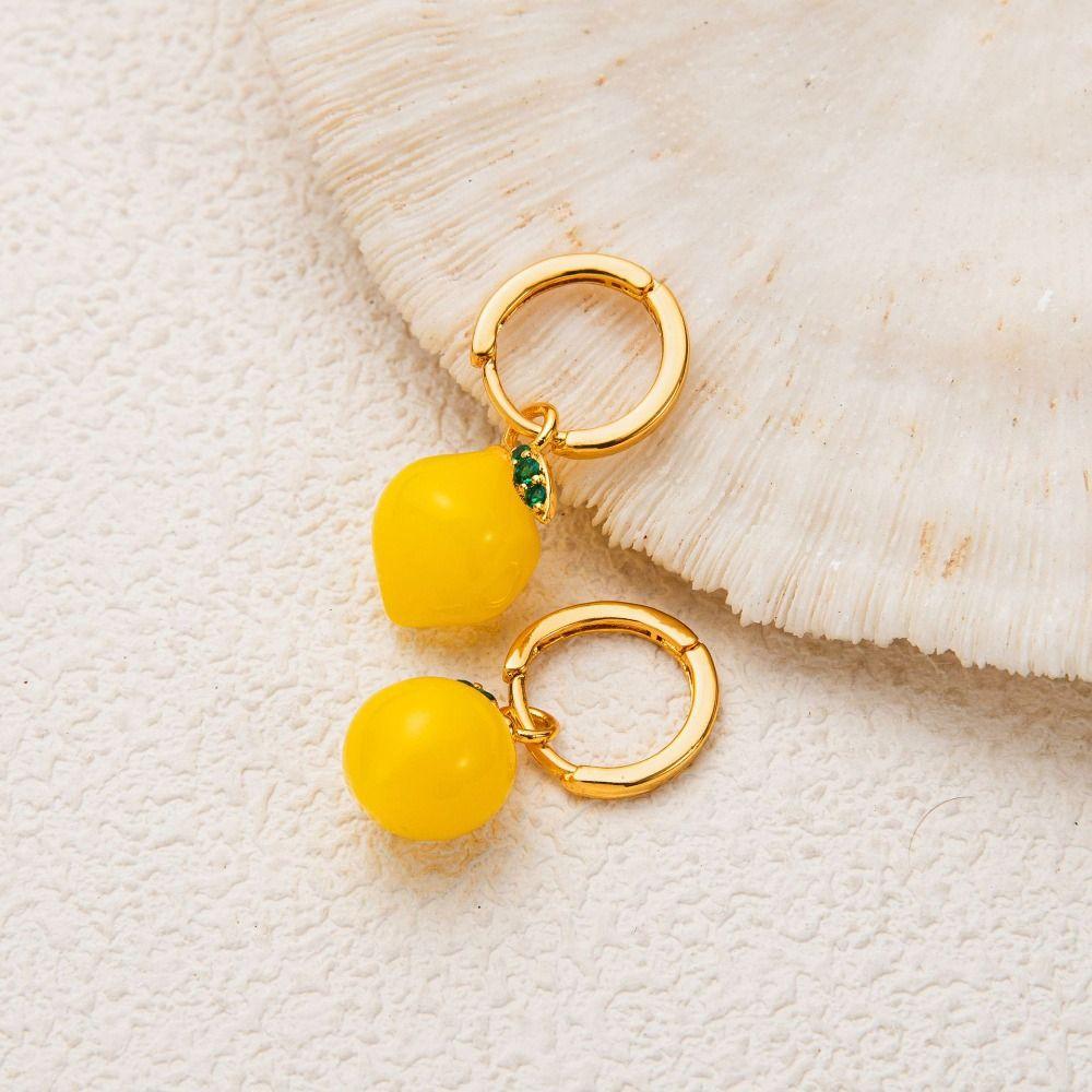 Jewelry Accessories Fruit and Vegetable Earrings Lip Starfish Charms Ear Buckle Alloy Dripping Oil Enamel Hoop Earrings Girls