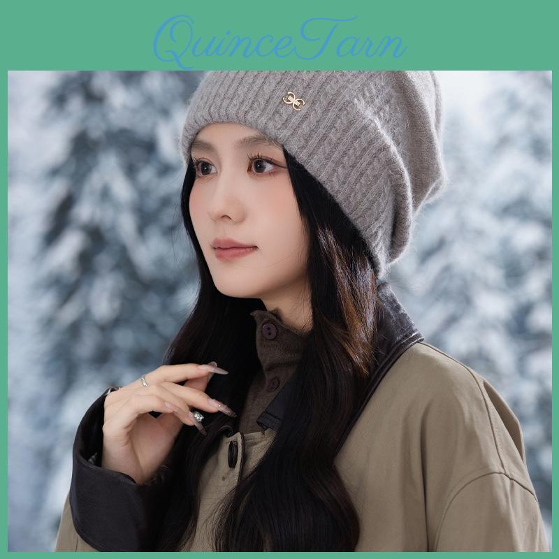Wool Plush Autumn And Winter Hat Womens Warm Knitted Hat Thickened Stack Hat Headgear New