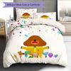 Hey Duggee Pattern Bedding Quilt Set  Home Decoration  Gift (1 * duvet cover + 2 * pillowcase  without core)