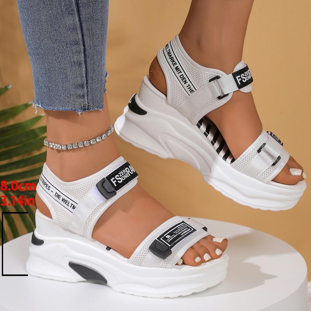 Chunky Platform Sandals For Women 2026 Summer Thick Bottom Sports Sandals Woman Plus Size 42 Fashion Wedge Heel Sandalias Mujer