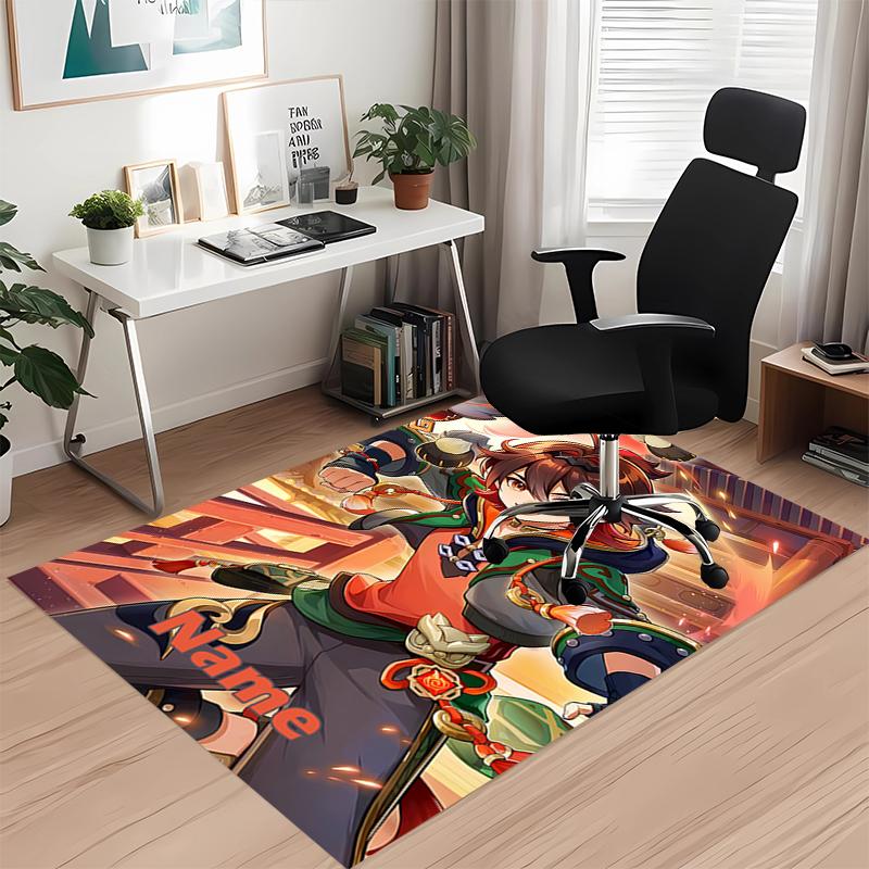 Custom Name Genshin Impact Printed Carpet, for Office Chair Living Room Bedroom Kitchen Room Decor Gifts.