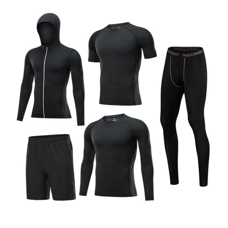 Men's Quick-Dry Basketball Compression Sportswear Set - 3 or 4 Pieces for Autumn/Winter Running