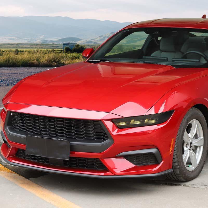 Decoruri ABS pentru Faruri Față pentru Ford Mustang 2024 Up Accesorii Exterioare, Negru Fumuriu