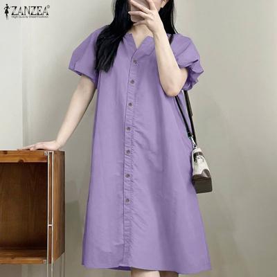 Women Casual Round Neck Summer Short Sleeve Dress