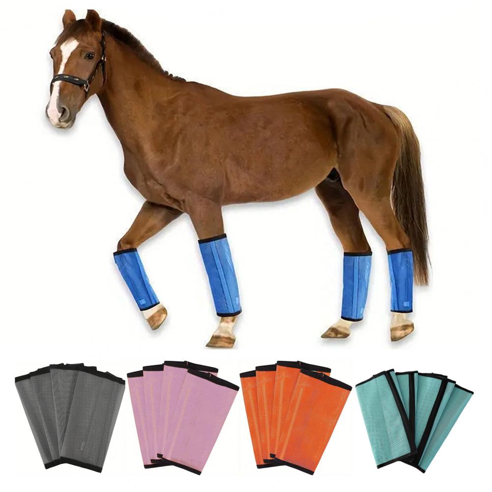 Horse Leg Protection from Flies Durable Horse Fly Boots Breathable Mesh Horse Fly Boots Set Equine for Reducing for Hoof