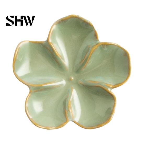 Retro Glaze Dipping Bowls Cherry Blossom Sauce Dish, Ceramic Sushi Soy Bowl, Small Unique Kiln Change Tableware Decorative Seasoning Appetizer Serving