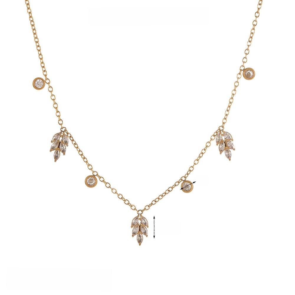 Geometric Necklace With Diamonds In 18k Gold For Women Fashion Accessory