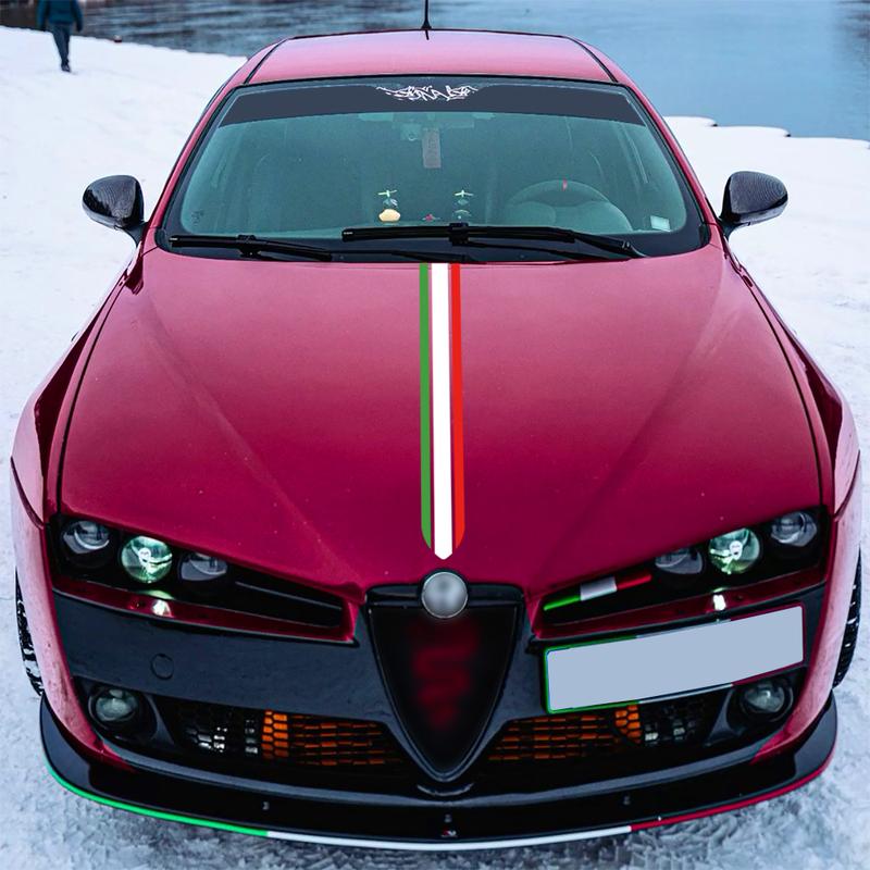 Car Hood Stripe Stickers For Alfa Romeo Giulia Giulietta 159 Giulia quadrifoglio Stelvio 4c 156 Brera Accessories Decor Decals