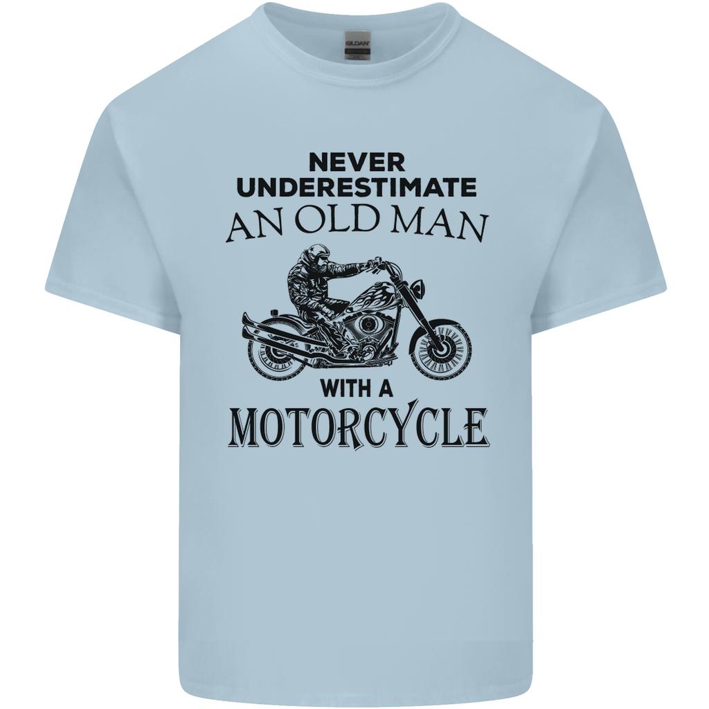 Old Unisex With a Motorcycle Biker Motorcycle Unisexs Light Cotton TShirt