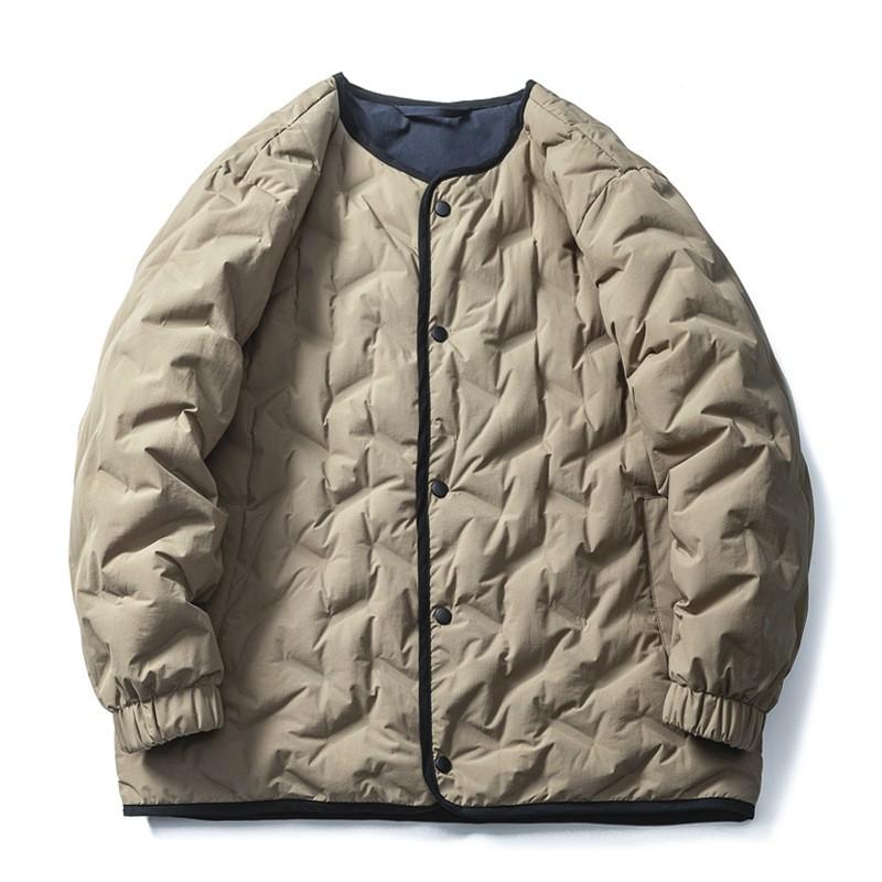 Unisex Reversible Winter Down Jacket 90% White Duck Warm Loose Fit Outdoor Casual Coat