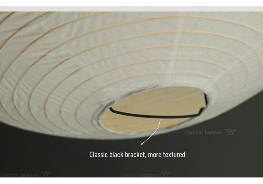 Noguchi Isamu Wabi-Sabi Pendant Lamp: Japanese-Style Spherical Paper Shade for Bedroom Décor
