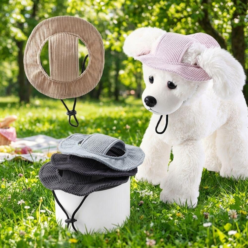 Exposed Ears Dog Fisherman Hat Breathable Pet Sun Hat Cute Dog Sunscreen Hat Outdoor