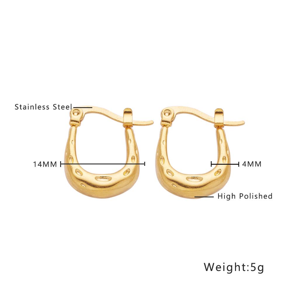 European Retro Simple Titanium Steel Twisted Braid Ear Cuff and Stud Earring for Women