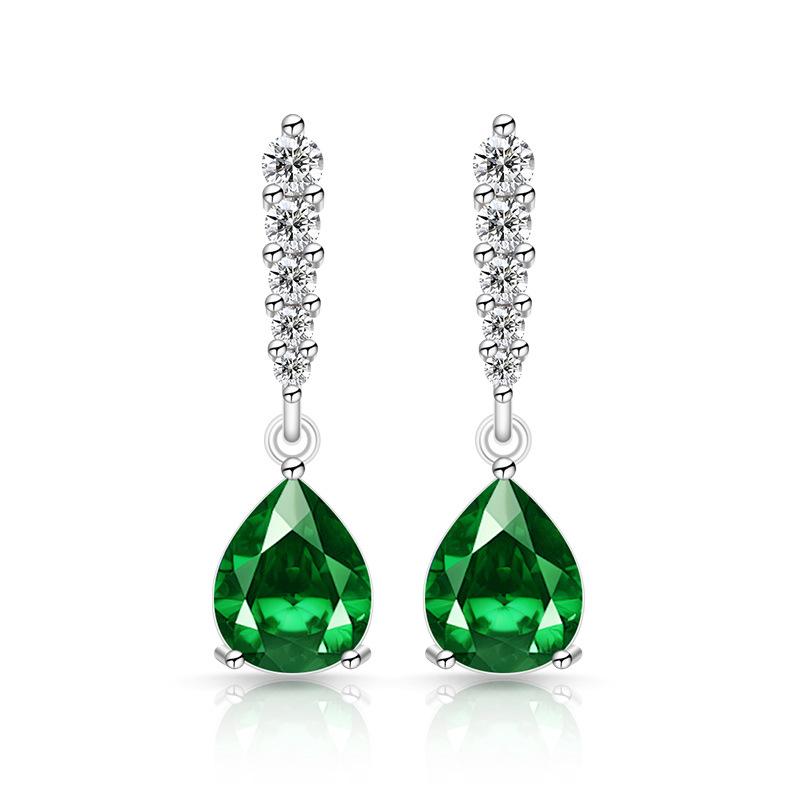 Fashion Classic  925 Sterling Silver Shining Water Drop AAA Zircon Women's Earrings