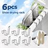 6Pcs Silver Tone Shoe Drying Rack Stainless Steel Balcony Shoe Rack  for Outdoor Drying and Storage