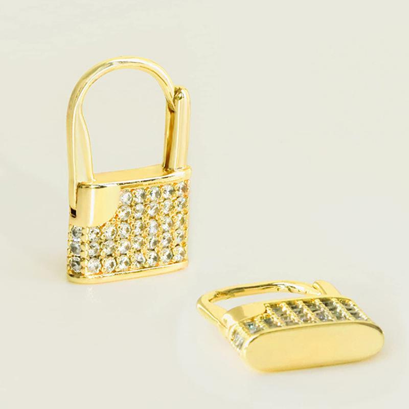 

Серьги-кольца Huitan Gold Color Lock для женщин, маленькие, стильные, блестящие, женские аксессуары, роскошные, для вечеринок, привлекательные, модные ювелирные изделия