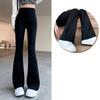 High Waist Flare Pants For Women With Polyester And Elastane For Casual Wear