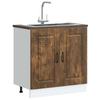 Vidaxl Sink Cabinet, Kalmar, Smoked Oak, 80X46X81.5 Cm