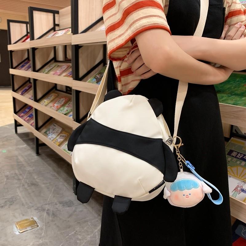 Cute Panda Mini Shoulder Bag With Cartoon Design And Zipper Closure For Daily Use
