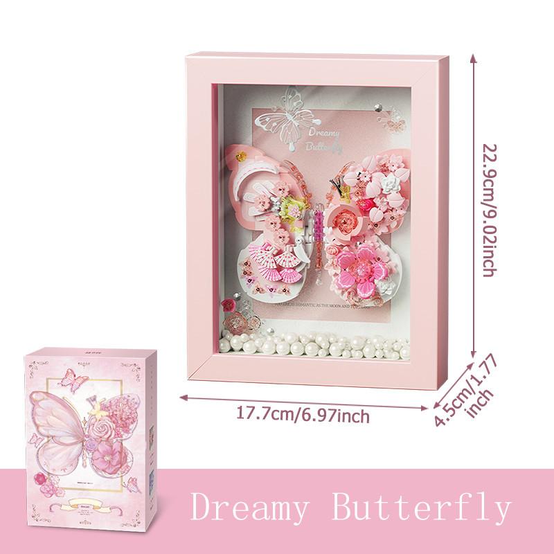 

Non-Toxic Dreamy Butterfly Model Assemblage Building Blocks Moc Fantasy Picture Frame Ornaments Home Decorations Kids Toys Gifts For Children with box
