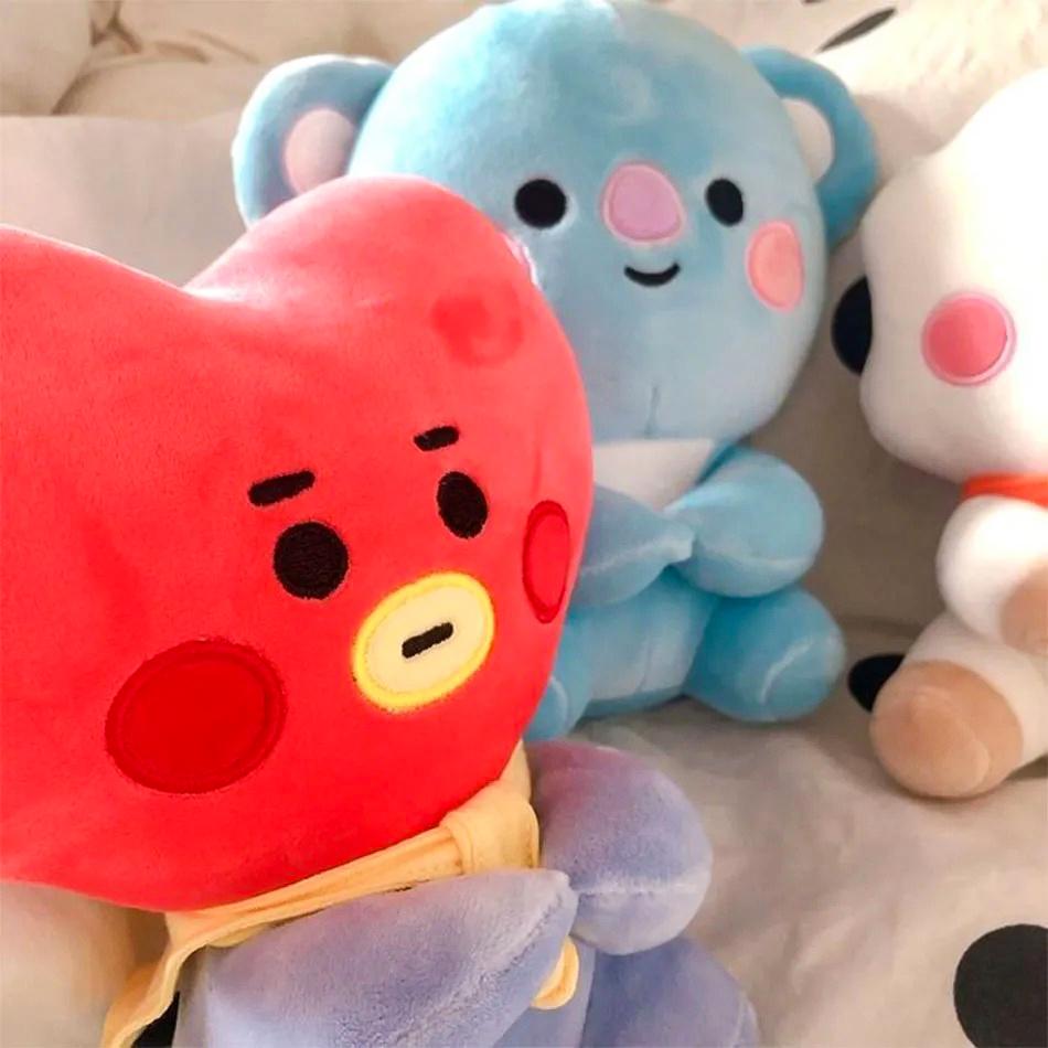 12-24cm B-T Cartoons Baby Pendant Plush keychain Toys Bangtan Boy Groups Peluches Cartoon Backpack Decoration Dolls Kid Gifts