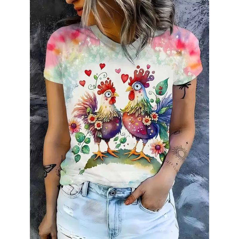 3D Printed Summer Fashion Women's T-Shirt Breathable Casual