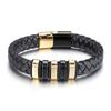 Men’s Tribal Style Stainless-Steel Leather Bracelet – Fashion Magnetic Clasp Titanium Steel Wristband