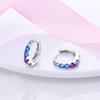 925 Silver Earrings Sparking Colorful Zirconia Hoop Earrings For Women Girls Party Anniversary Jewelry Gifts