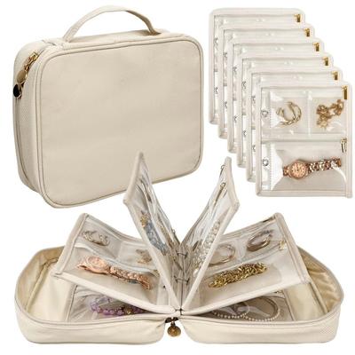 Zipper Closure Travel Jewelry Organizer Jewelry Zipper Case  For Women Earring Storage