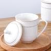 YUZUN Gold-Rimmed Ceramic Tea Cup with Lid