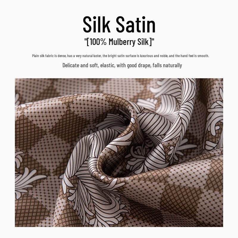 2026 New Women's Silk Scarf: Old Money Style, 86cm Mulberry Silk Crepe Satin, High-Grade Feel, Printed Square Scarf Shawl