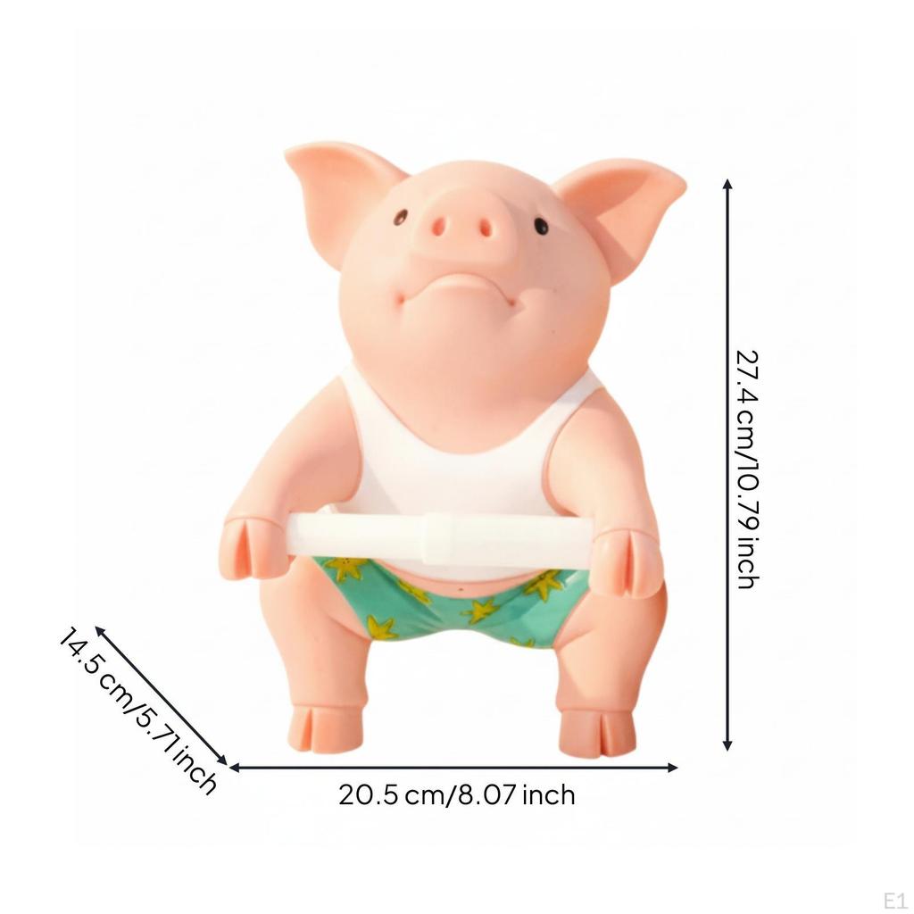 Toilet Paper Roll Holder Decorative Animal Cute for Washroom Fitness Pig